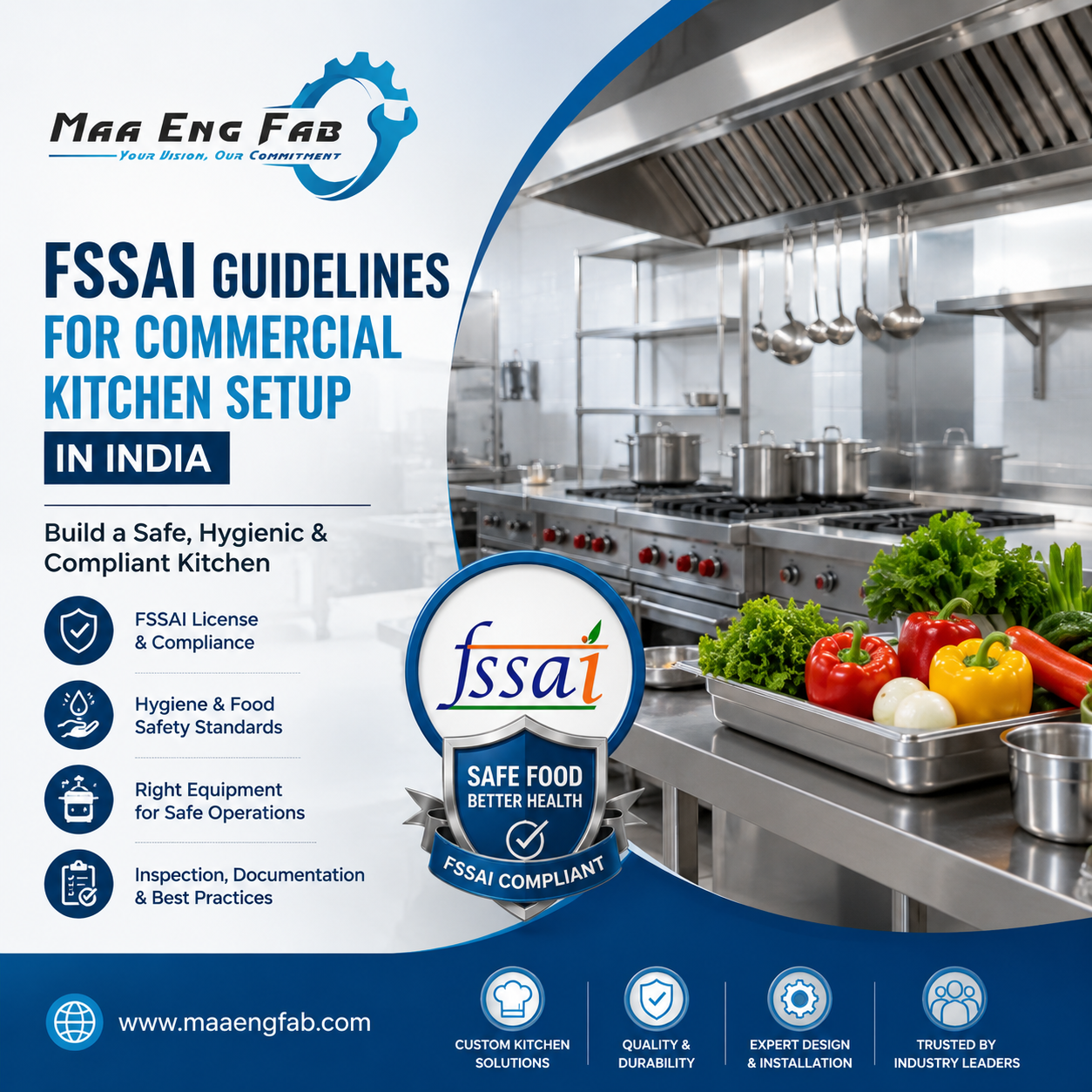 FSSAI Guidelines for Commercial Kitchen Setup in India