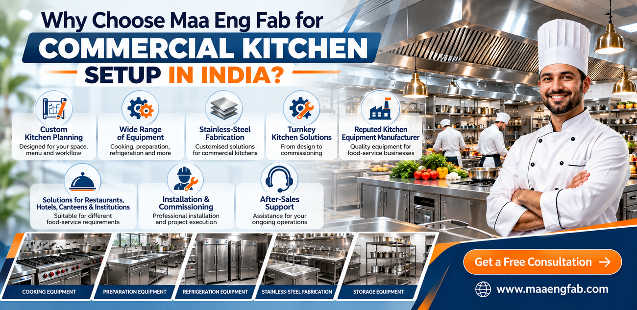 Choose Maa Eng Fab for Commercial Kitchen Setup in India